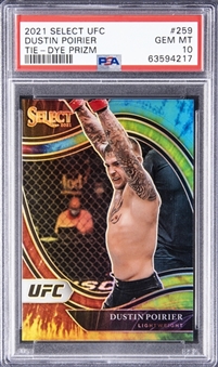2021 Panini Select UFC Tie-Dye Prizm #259 Dustin Poirier Card (#23/25) - PSA GEM MT 10